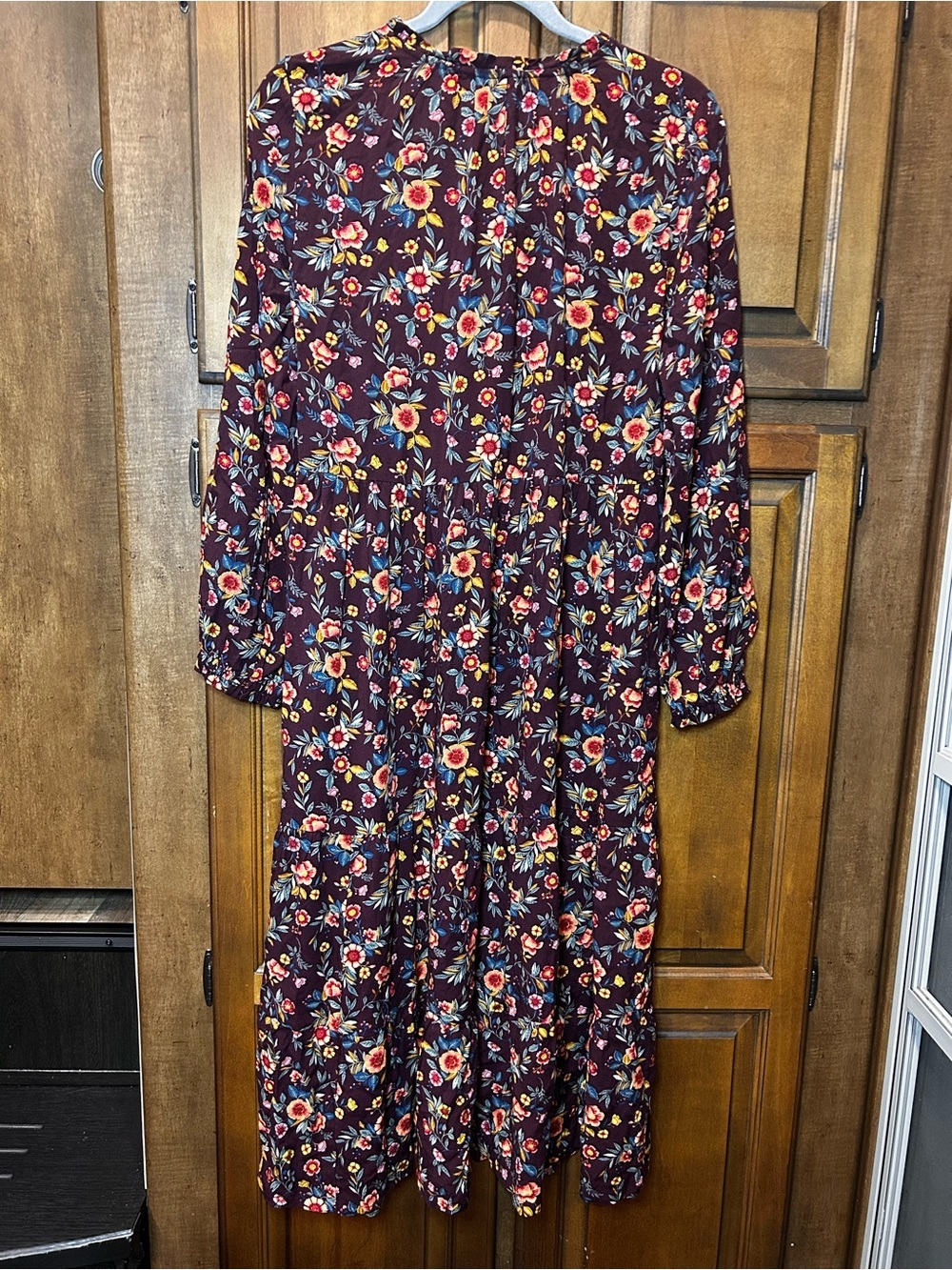 🎃OLD NAVY Floral Tiered Ditsy Midi Swing Dress Boho Size M - Picture 9 of 10